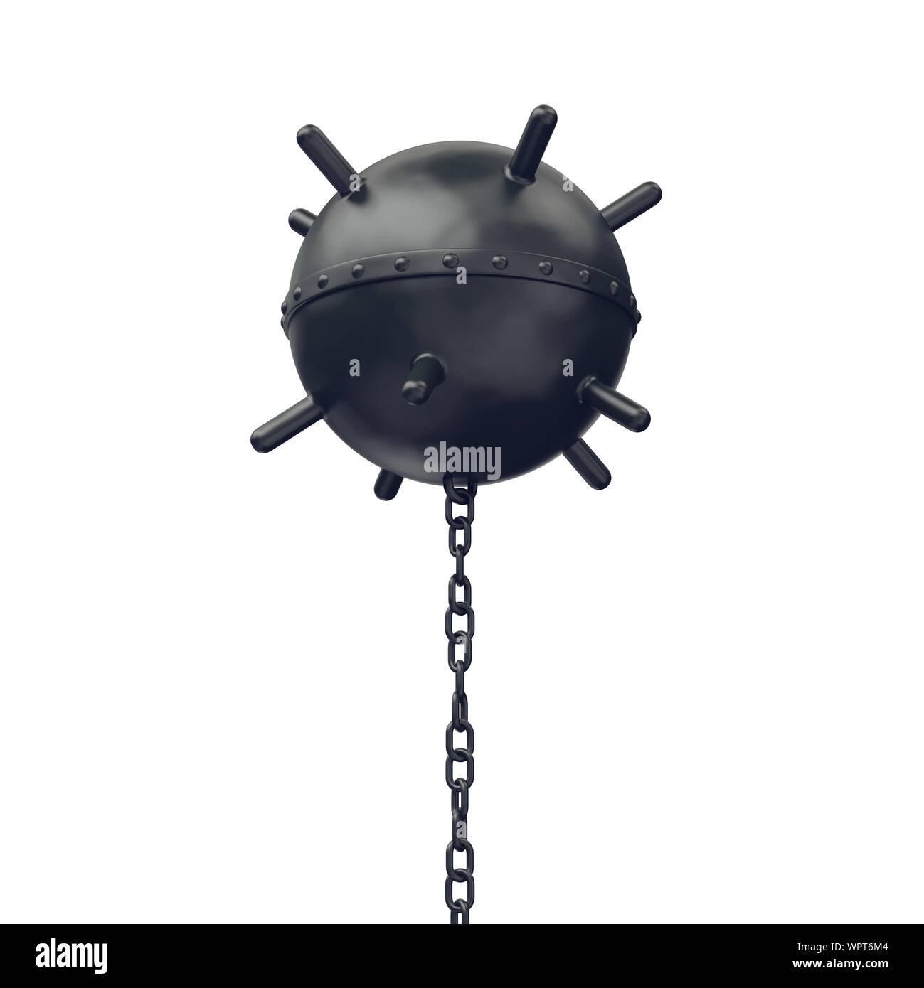Naval mine isoliert auf weißem Stockfoto