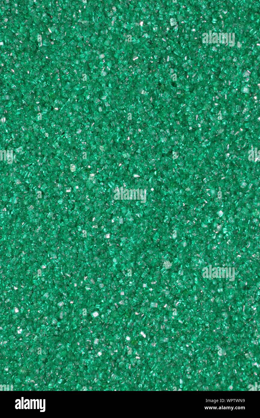 Nahaufnahme von Weihnachten grün Zucker Kristalle Stockfoto