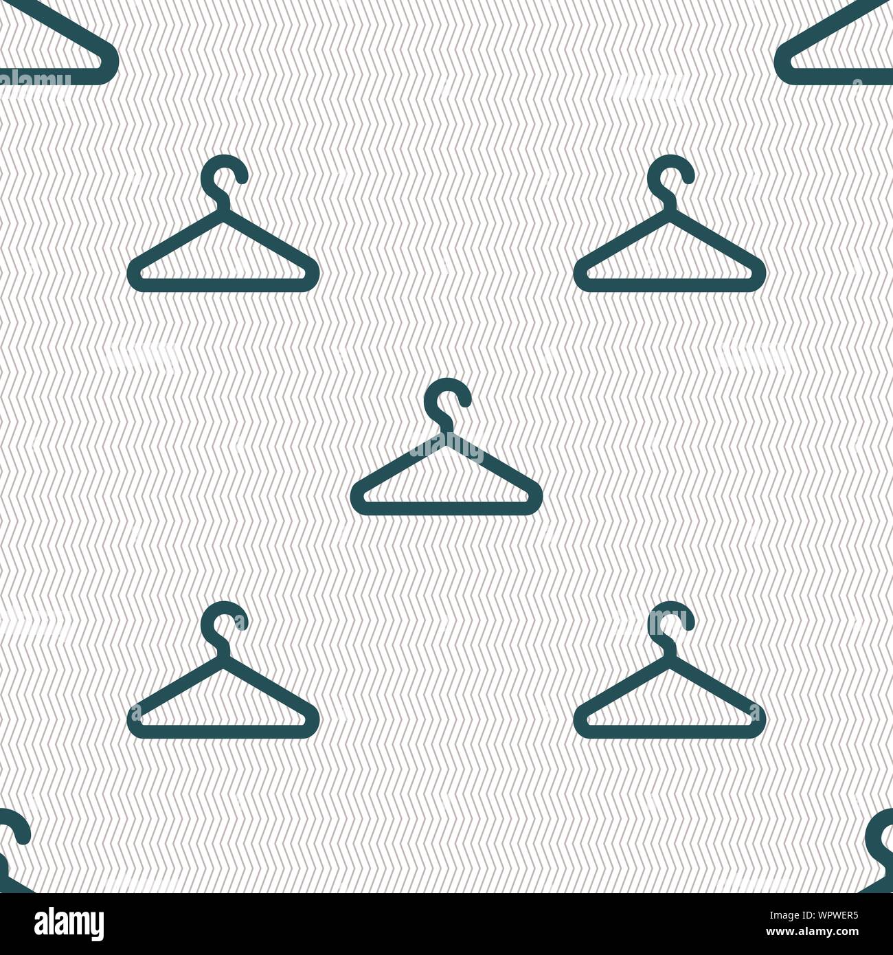 Kleiderbügel Symbol Zeichen. Nahtlose Muster mit geometrischen Struktur. Vektor Stock Vektor