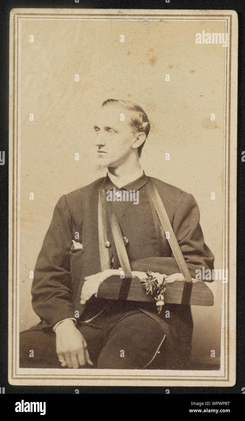 Major General William Francis Bartlett von Co.I, 20 Massachusetts Infanterie Regiment, 49th Massachusetts Infanterie Regiment, und 57th Massachusetts Infanterieregiment in Uniform mit dem Arm in der Schlinge]/Deweys Galerie, 47 North St., Pittsfield, Masse Stockfoto