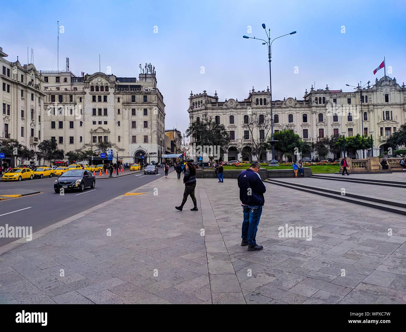 Plaza San Martin, dem Hauptplatz in der Altstadt von der peruanischen Hauptstadt Lima Stockfoto