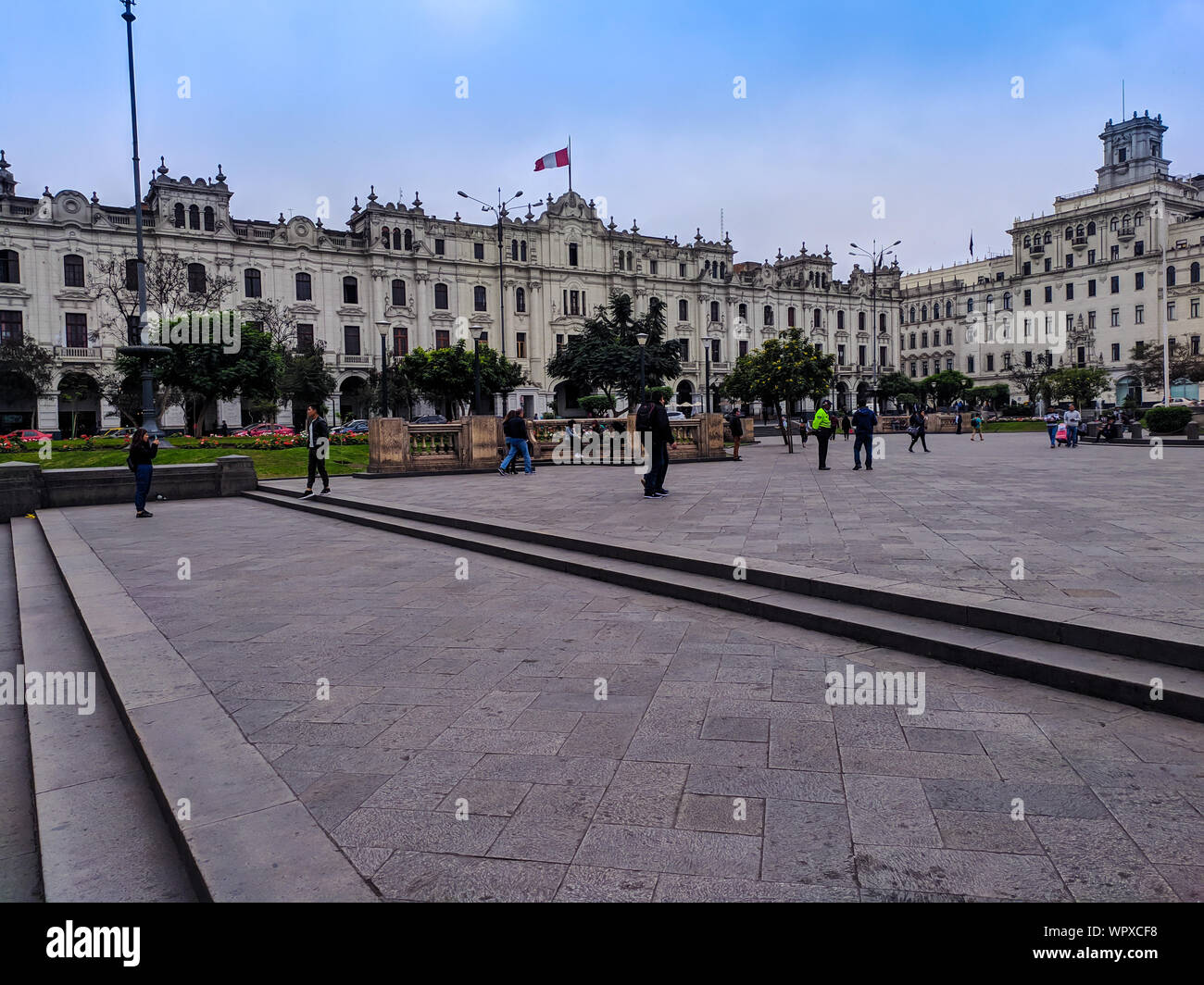 Plaza San Martin, dem Hauptplatz in der Altstadt von der peruanischen Hauptstadt Lima Stockfoto