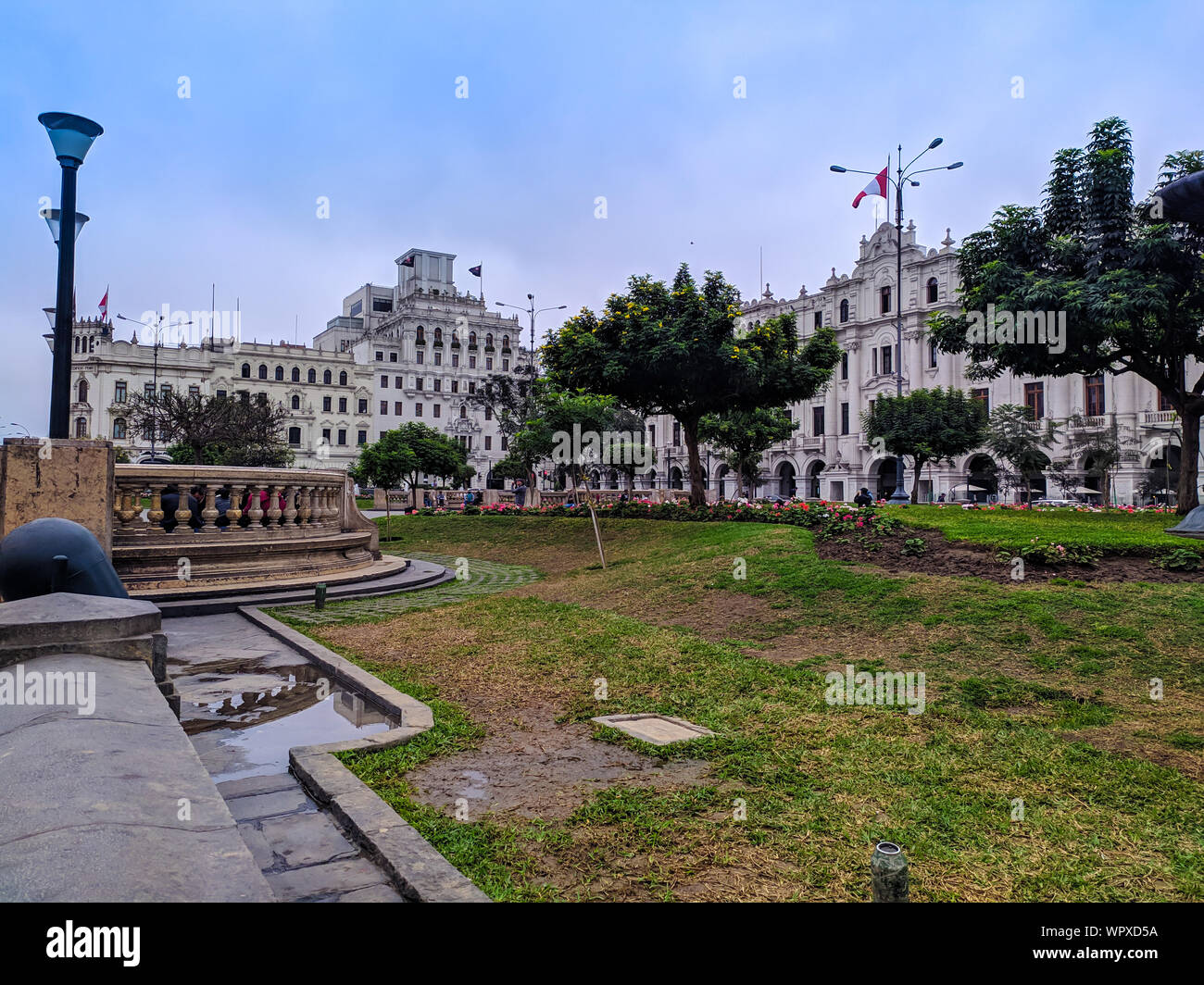 Plaza San Martin, dem Hauptplatz in der Altstadt von der peruanischen Hauptstadt Lima Stockfoto