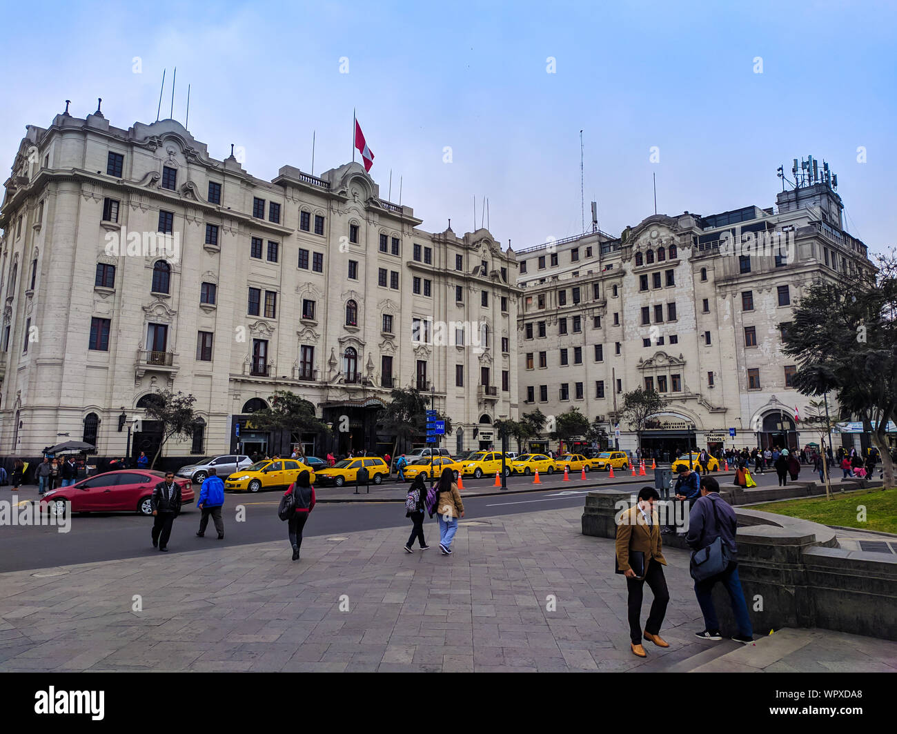 Plaza San Martin, dem Hauptplatz in der Altstadt von der peruanischen Hauptstadt Lima Stockfoto
