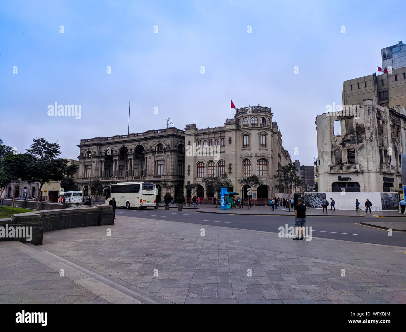 Plaza San Martin, dem Hauptplatz in der Altstadt von der peruanischen Hauptstadt Lima Stockfoto