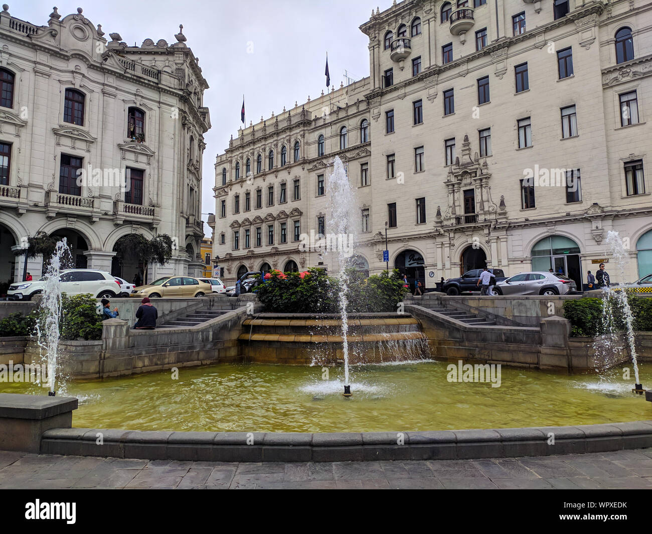 Plaza San Martin, dem Hauptplatz in der Altstadt von der peruanischen Hauptstadt Lima Stockfoto