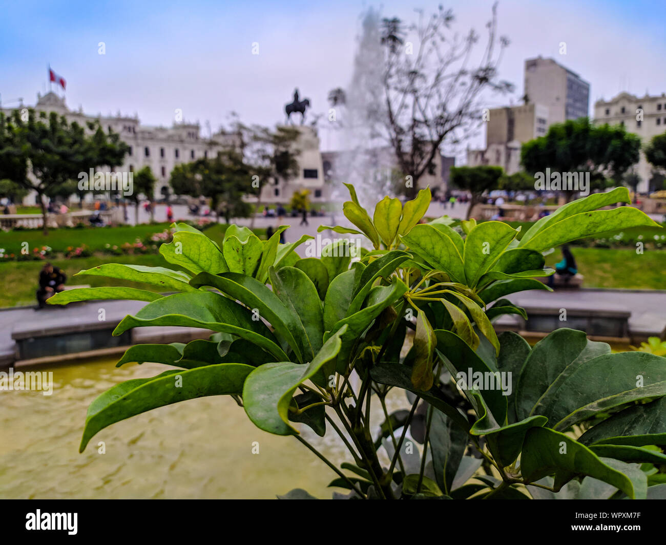 Plaza San Martin, dem Hauptplatz in der Altstadt von der peruanischen Hauptstadt Lima Stockfoto