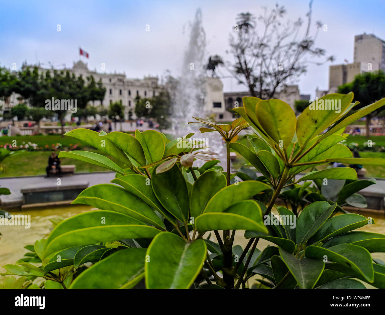 Plaza San Martin, dem Hauptplatz in der Altstadt von der peruanischen Hauptstadt Lima Stockfoto