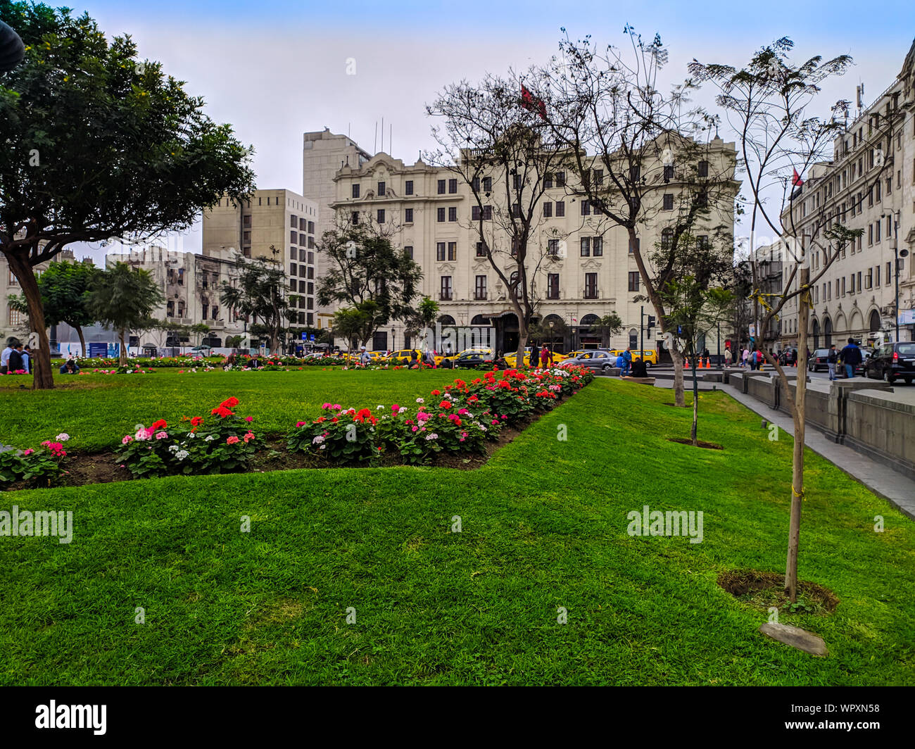 Plaza San Martin, dem Hauptplatz in der Altstadt von der peruanischen Hauptstadt Lima Stockfoto