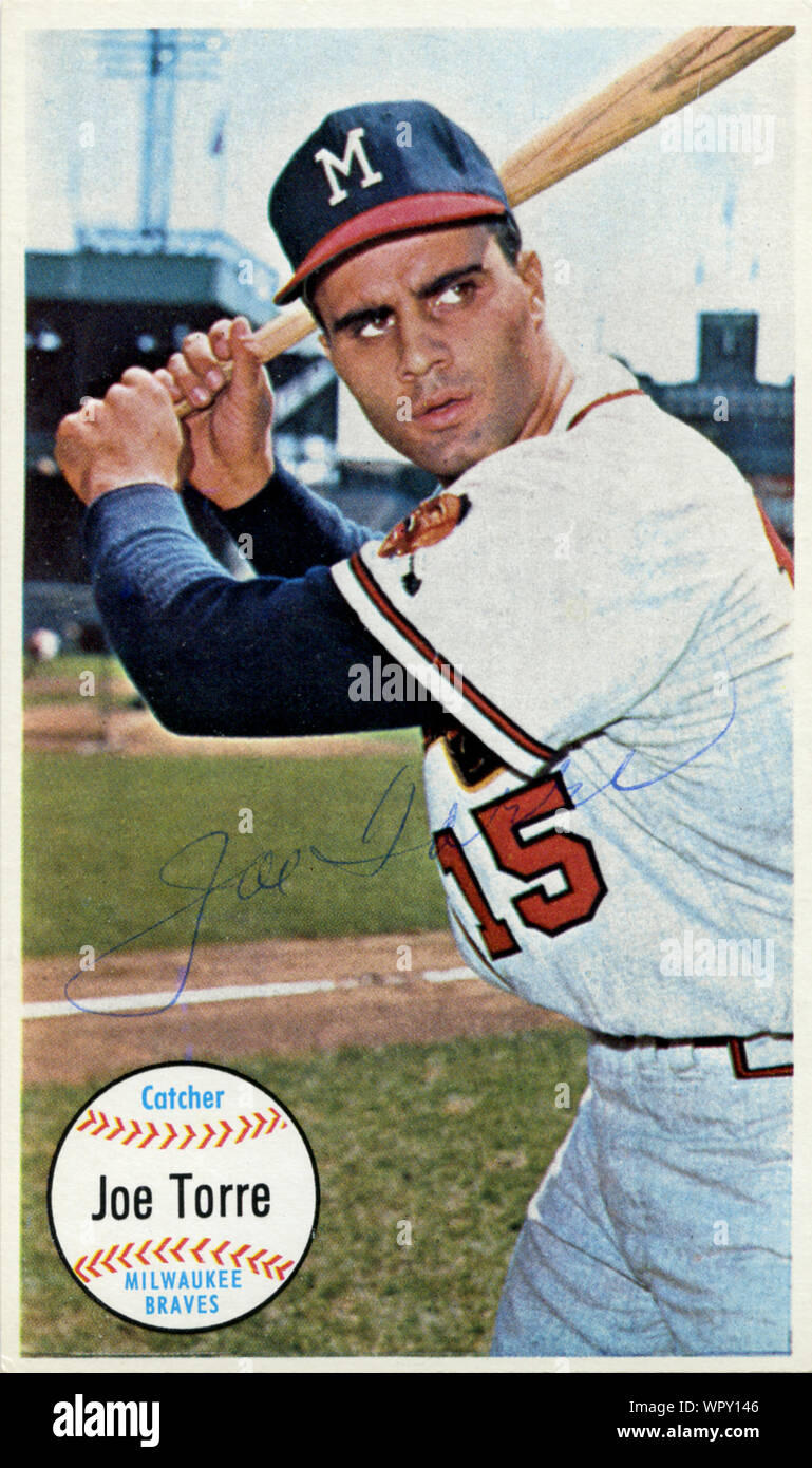 1960 Der era Baseball card der Hall of Fame Spieler und Manager Joe Torre dargestellt mit der Milwaukee Braves Stockfoto