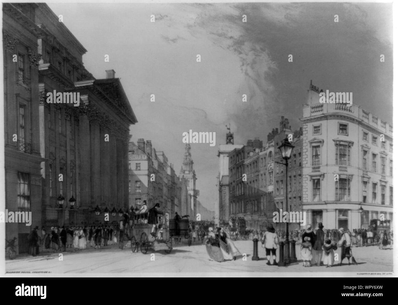 Mansion House, Cheapside &c. /T. Shotter Jungen, Del. et lith. Stockfoto