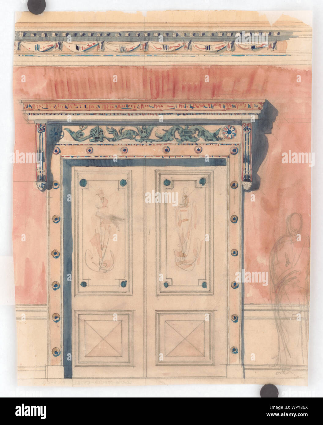 Mansion für William K. und Alva Vanderbilt, 660 Fifth Avenue, New York City]. [Vorne Sturm Tür Änderung]. [Elevation Stockfoto