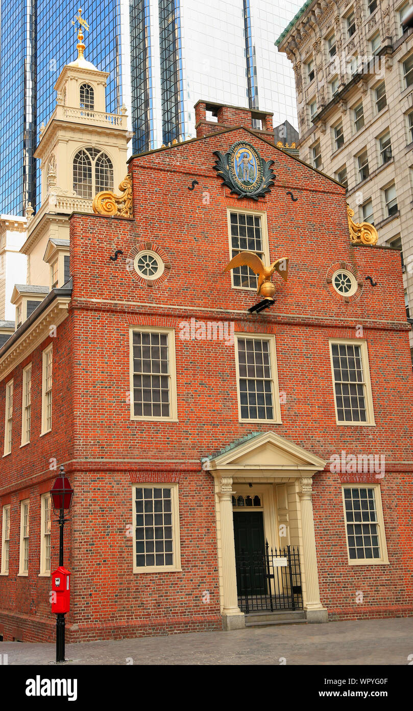 Old State House in der Innenstadt von Boston, Massachusetts, USA Stockfoto