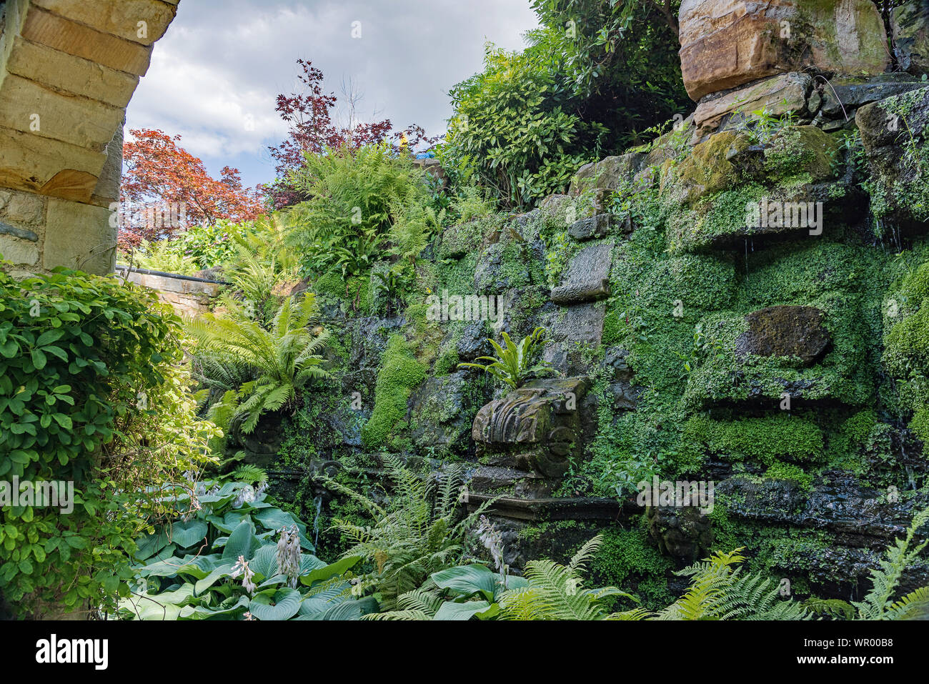 Schattigen Grotten-italienischen Garten, Hever Castle, Großbritannien Stockfoto