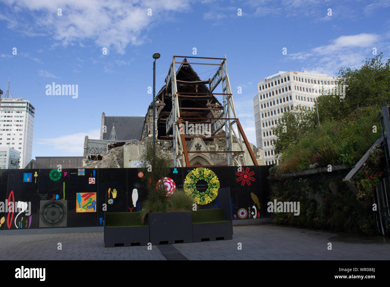 Kirchen bei Reparaturarbeiten in Christchurch, Neuseeland Stockfoto