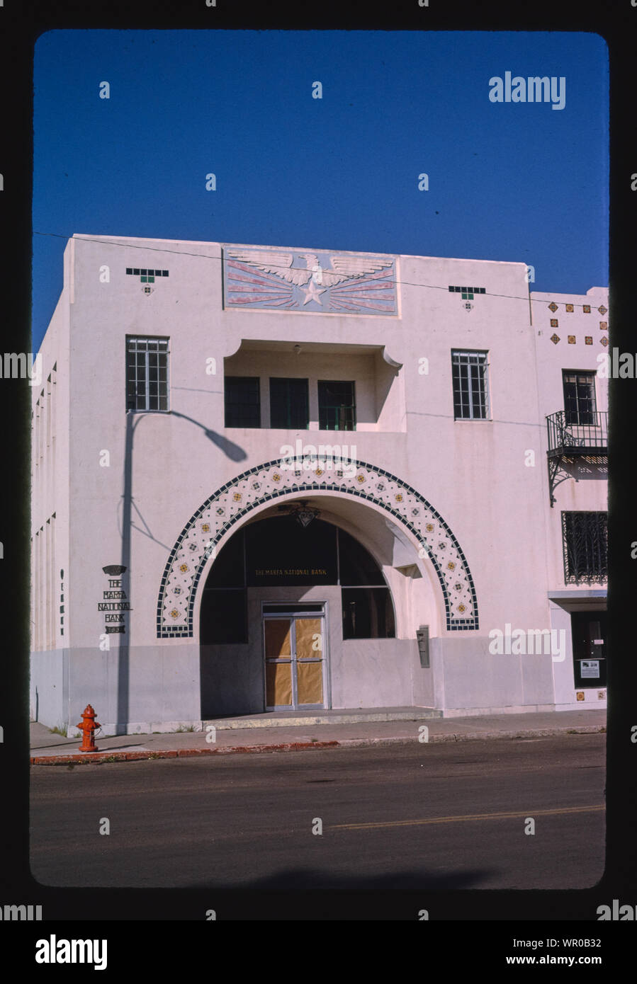 Marfa, Texas National Bank Street, Marfa, Texas Stockfoto