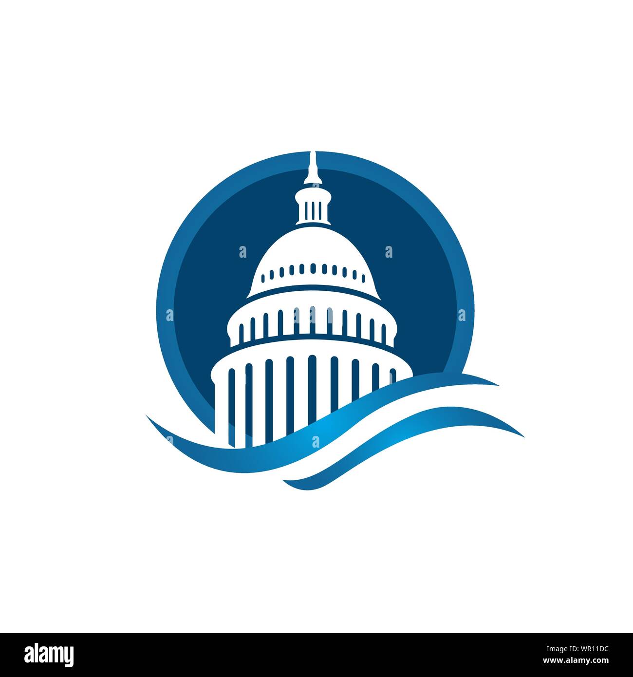 Kreative Einfache amerikanische Capitol Building vektor Logo Design Stock Vektor