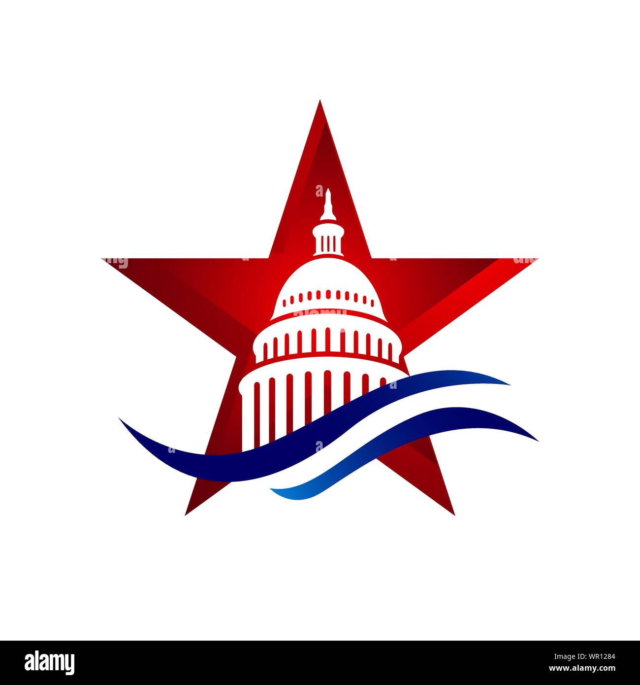 Kreative Einfache amerikanische Capitol Building vektor Logo Design Stock Vektor