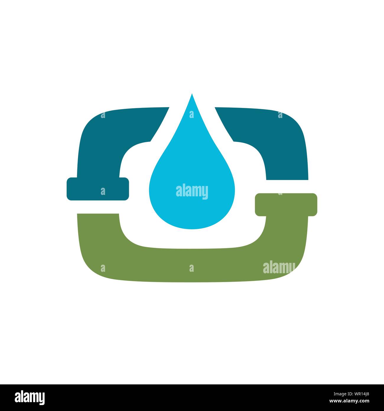 Sanitär und Wasser reparieren Wasserversorgung Entwässerung Logo Design Vector Stock Vektor