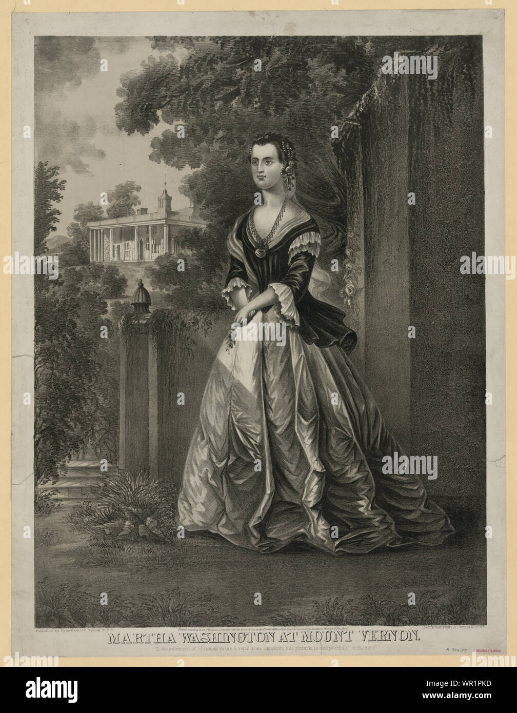 Martha Washington Mount Vernon/Jakob Rau drucken. Stockfoto
