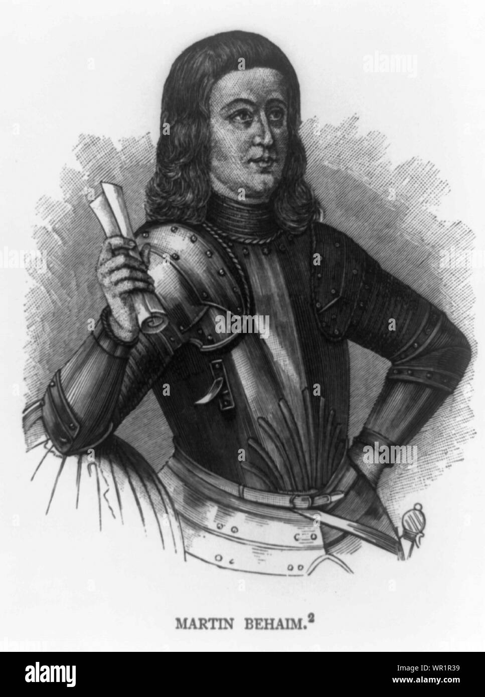 Martin Behaim, Brustbild, nach rechts; in der Rüstung Stockfoto