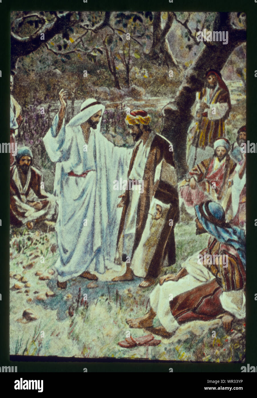 Matt. 16: 13-20. Als Jesus kam in die Gegend von Cäsarea Philippi gekommen war, fragte er seine Jünger und sprach: Wer sagen die Leute, daß des Menschen Sohn Ich bin? Stockfoto Matt. 16: 13-20. Als Jesus kam in die Gegend von Cäsarea Philippi gekommen war, fragte er seine Jünger und sprach: Wer sagen die Leute, daß des Menschen Sohn Ich bin? Stockfoto