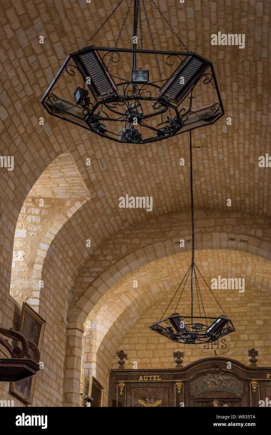 Interior Detail, Notre-Dame-de-l'Assomption Katholische Kirche, Domme, Frankreich Stockfoto