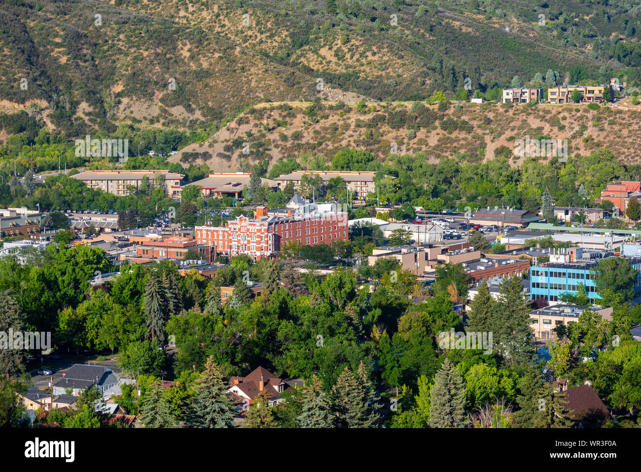 Downtown Durango, Colorado an einem sonnigen Tag Stockfoto