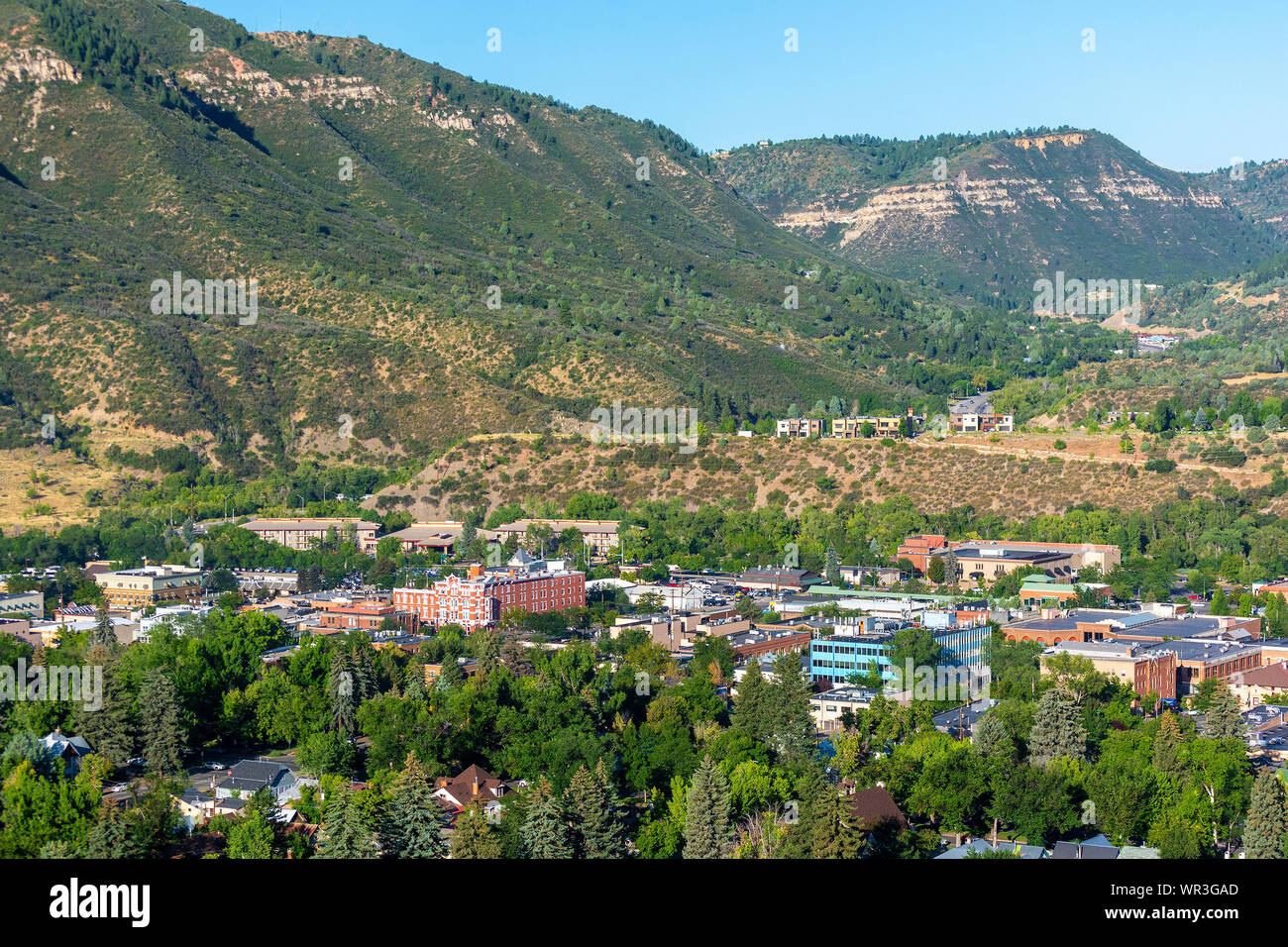 Downtown Durango, Colorado an einem sonnigen Tag Stockfoto