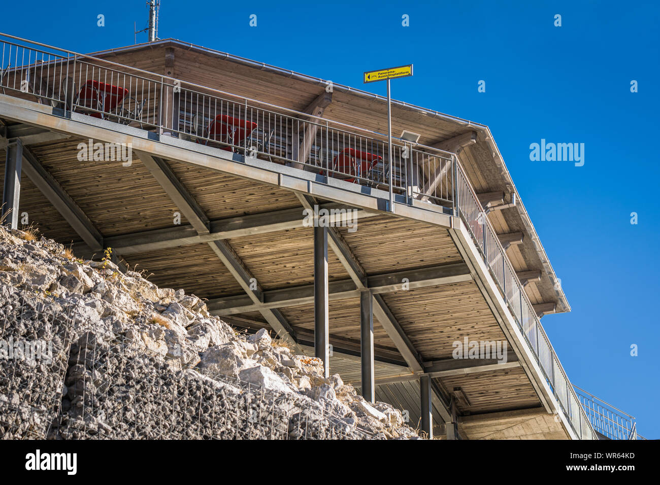 Bau des Bergrestaurant Stockhorn Stockfoto