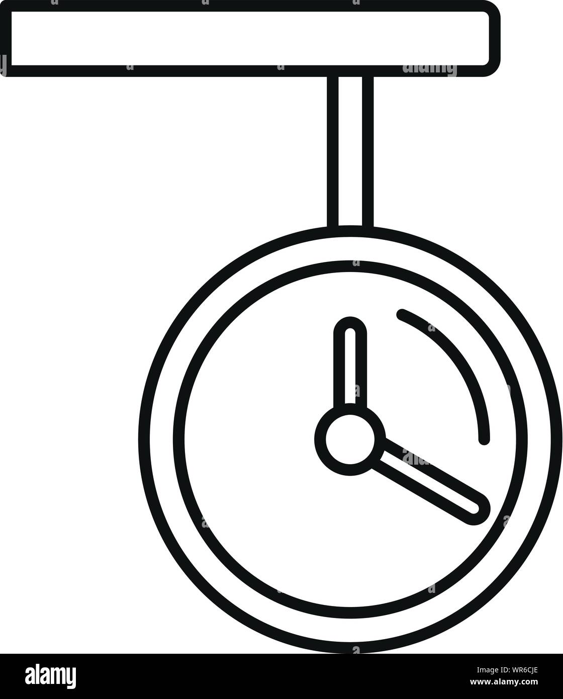 Bahnhof Symbol Uhr. Umrisse Bahnhofsuhr vektor Symbol für Web Design auf weißem Hintergrund Stock Vektor