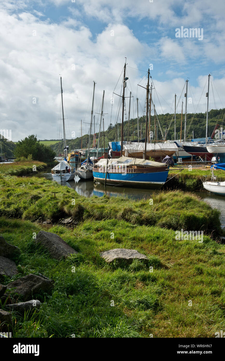 Gweek Quay Boatyard, Cornwall, England Stockfoto