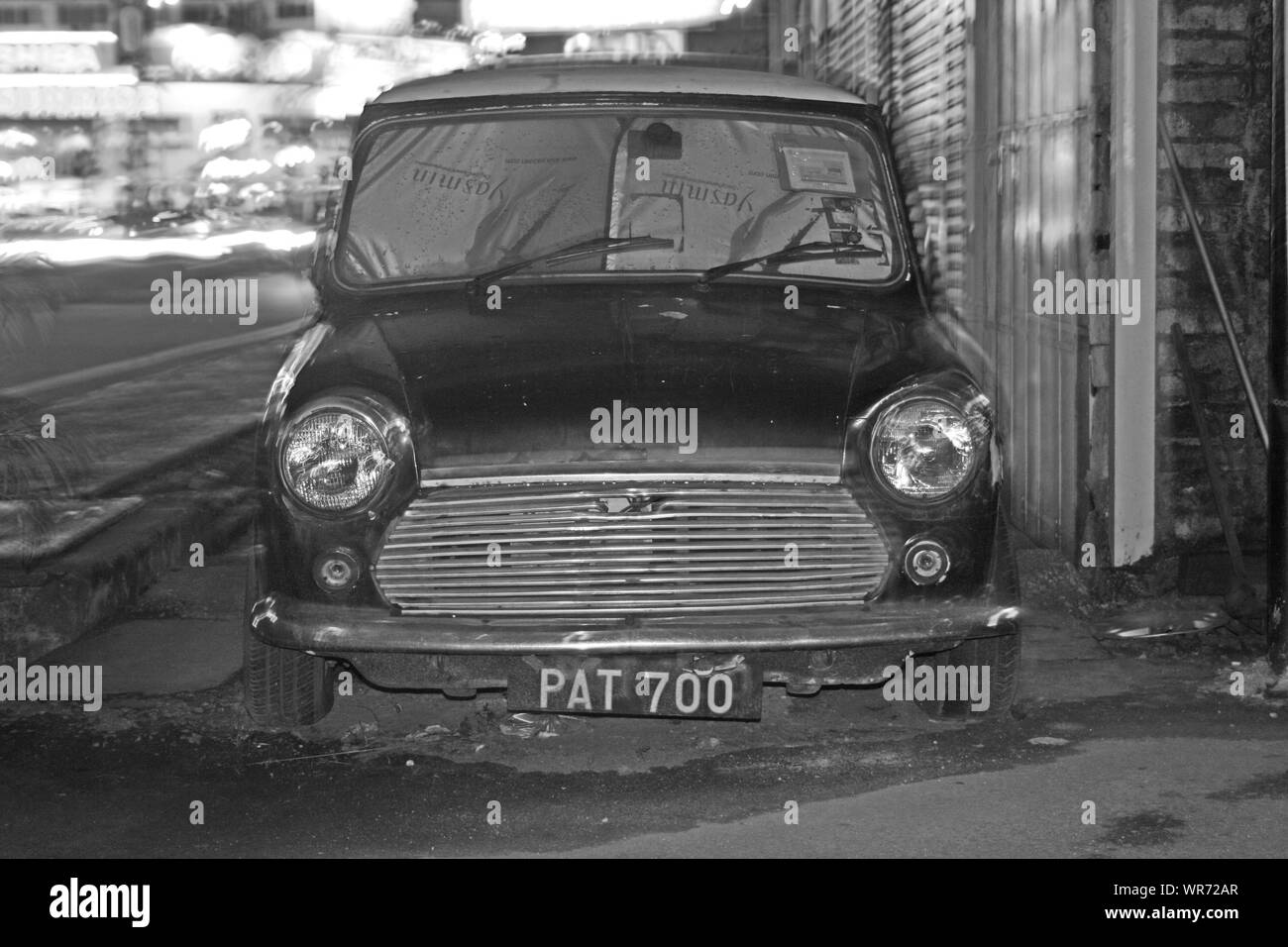 Klassische Mini Auto in Georgetown, Penang, Malaysia Stockfoto