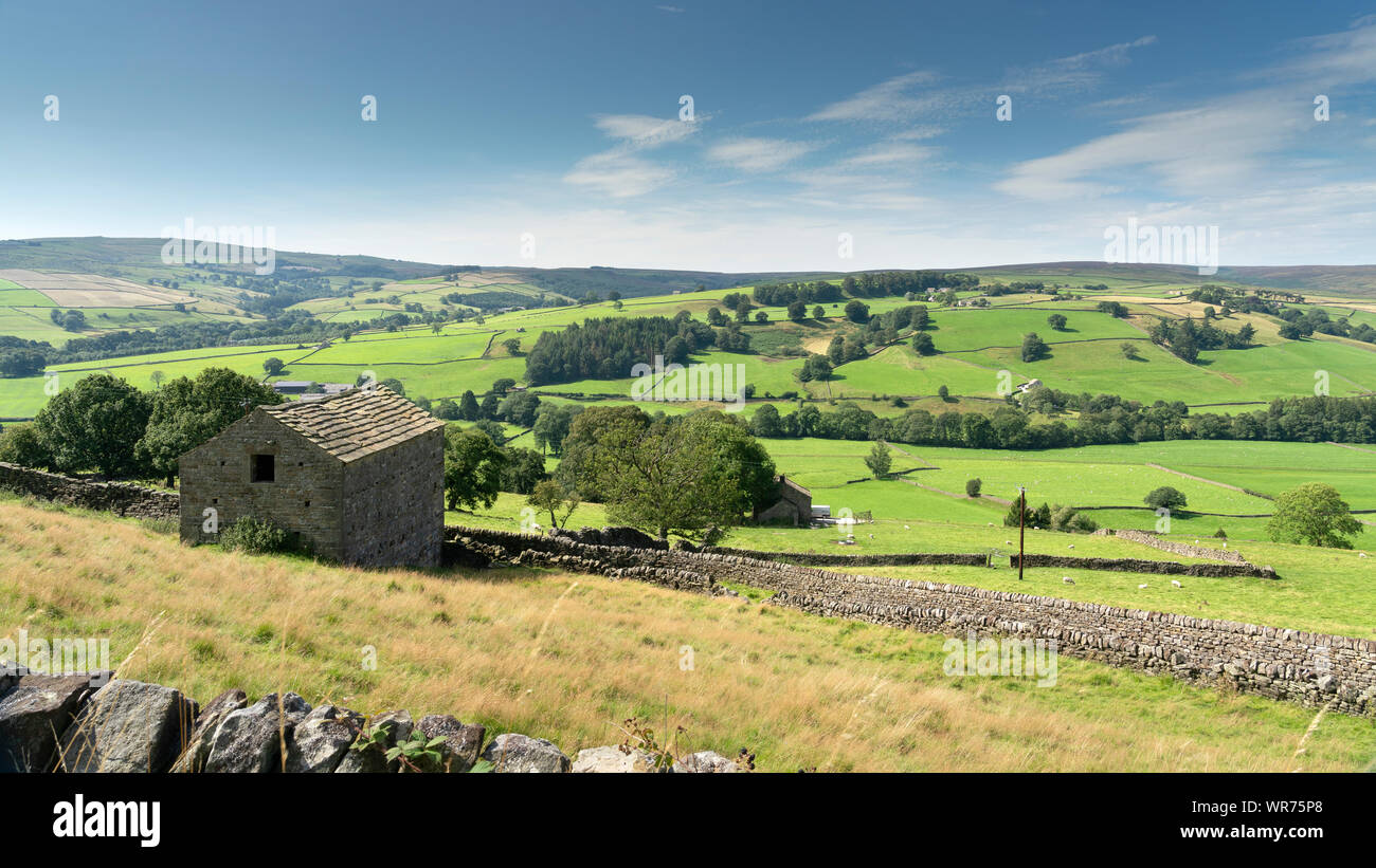 Ein dales Scheune Wath Dorf in der Nähe von Pateley Bridge in Nidderdale, North Yorkshire, UK. Stockfoto