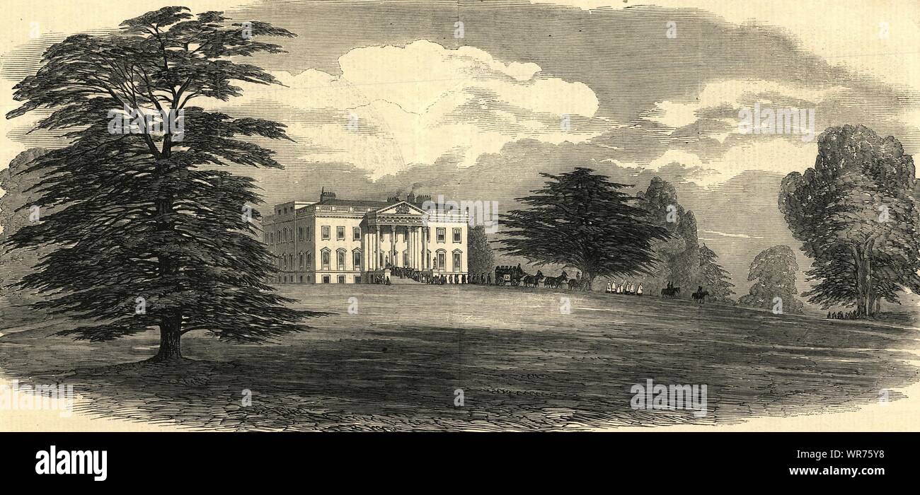 Beerdigung von Louis Philippe. Trauernde verlassen Claremont Palace. Surrey 1850 Stockfoto