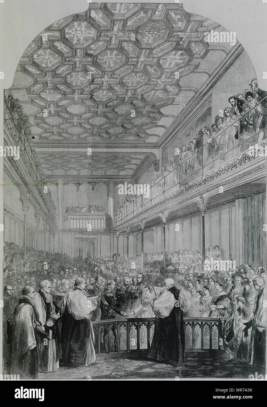 Princess Royal Prinz Friedrich Wilhelm von Preußen mi Königliche Kapelle St James's 1858 Stockfoto