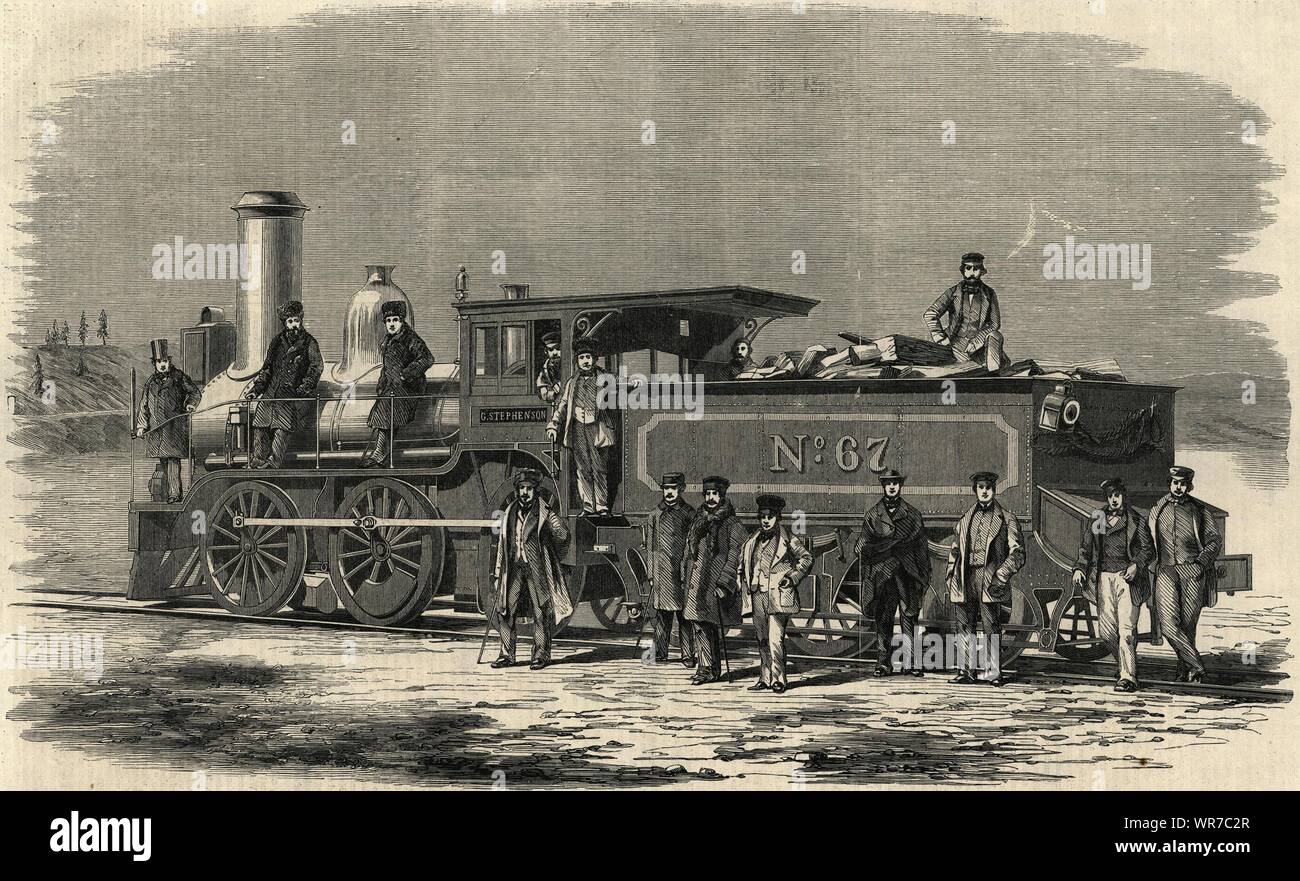 Lokomotive bei Hamilton gebaut für die Great Western Railway von Kanada 1860 Stockfoto