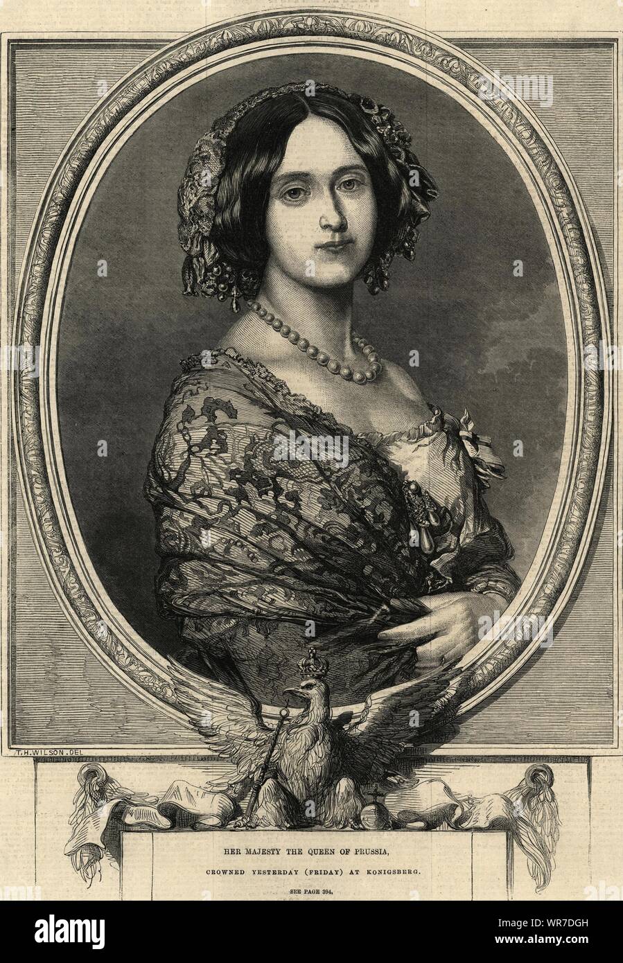 Ihre Majestät die Königin von Preußen, gekrönt in Kaliningrad. Royalty 1861 Stockfoto