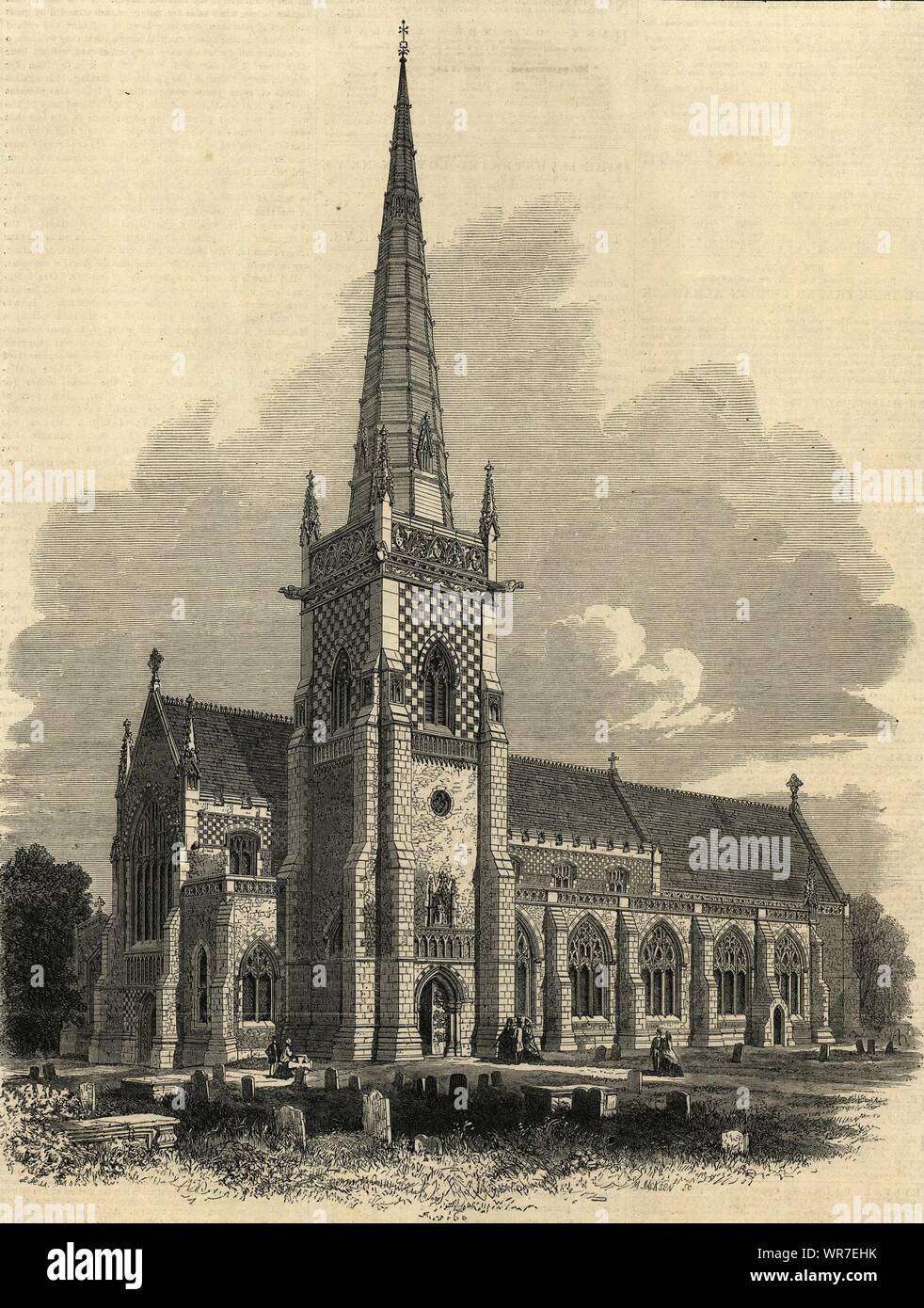 St. Mary Turm Kirche, Ipswich, vor kurzem restauriert. Suffolk. Kirchen 1864 Stockfoto
