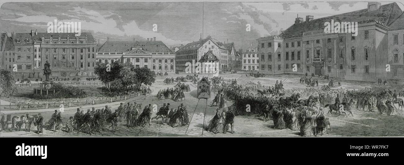 Royal Dänemark besuch Kongens Nyetorf Kopenhagen Thorvaldsen Museum Rosenborg 1864 Stockfoto