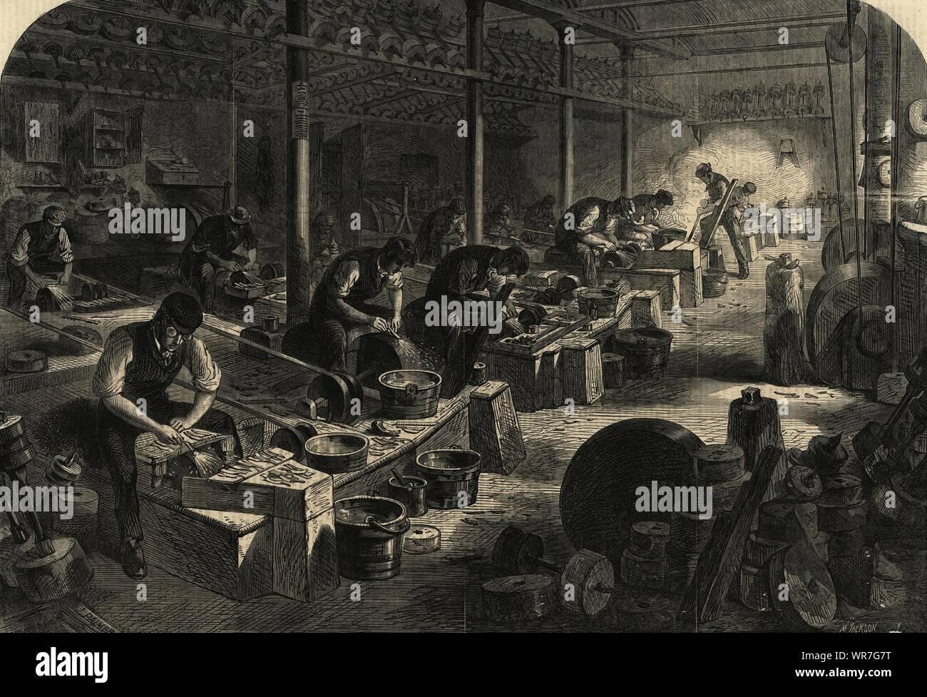 Sheffield steel Herstellung: Der Rumpf, oder Workshop, der gestochen Grinder 1866 Stockfoto
