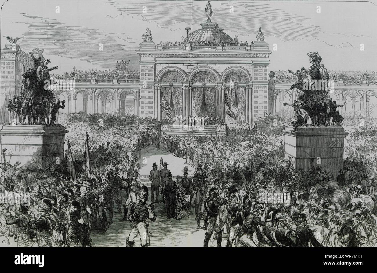 Präsident Grant der amerikanischen Centennial Exhibition, Philadelphia 1876 öffnen Stockfoto