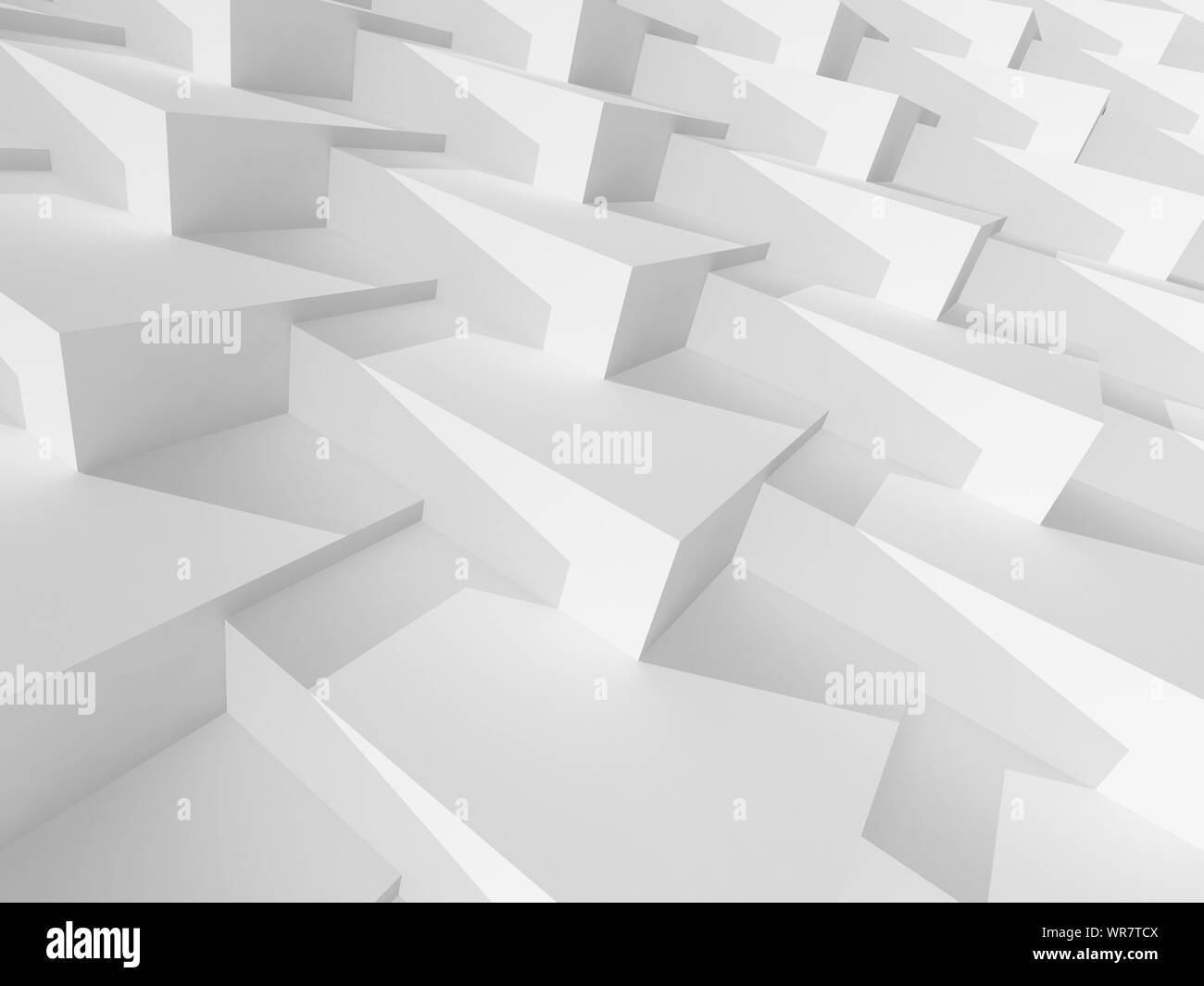 Abstrakte weißen geometrischen Hintergrund, parametrische Struktur. 3D Rendering illustration Stockfoto