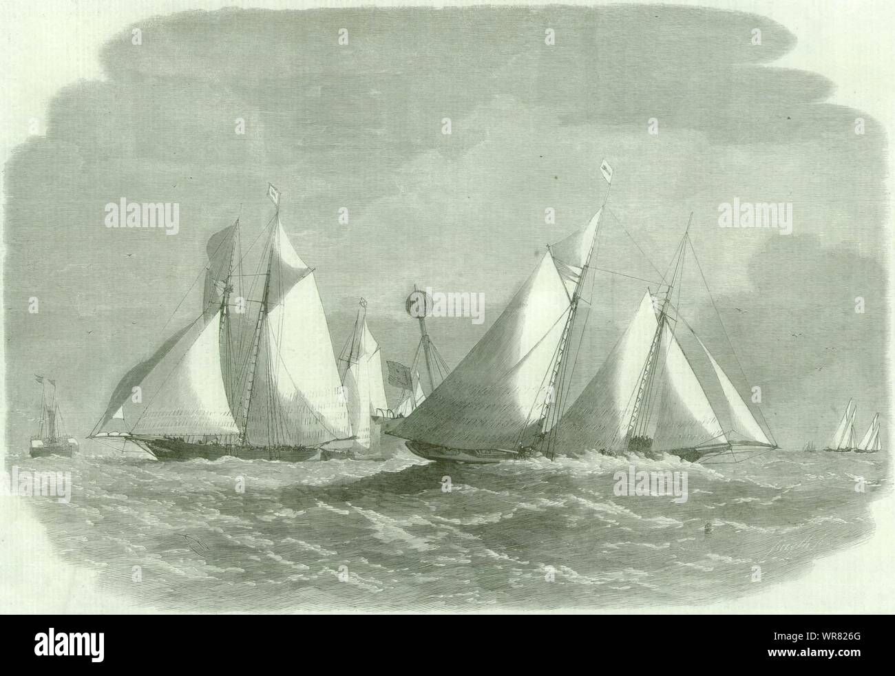 Royal Thames Yacht Club Schoner übereinstimmen: Rundung der Maus Feuerschiff 1863 Stockfoto