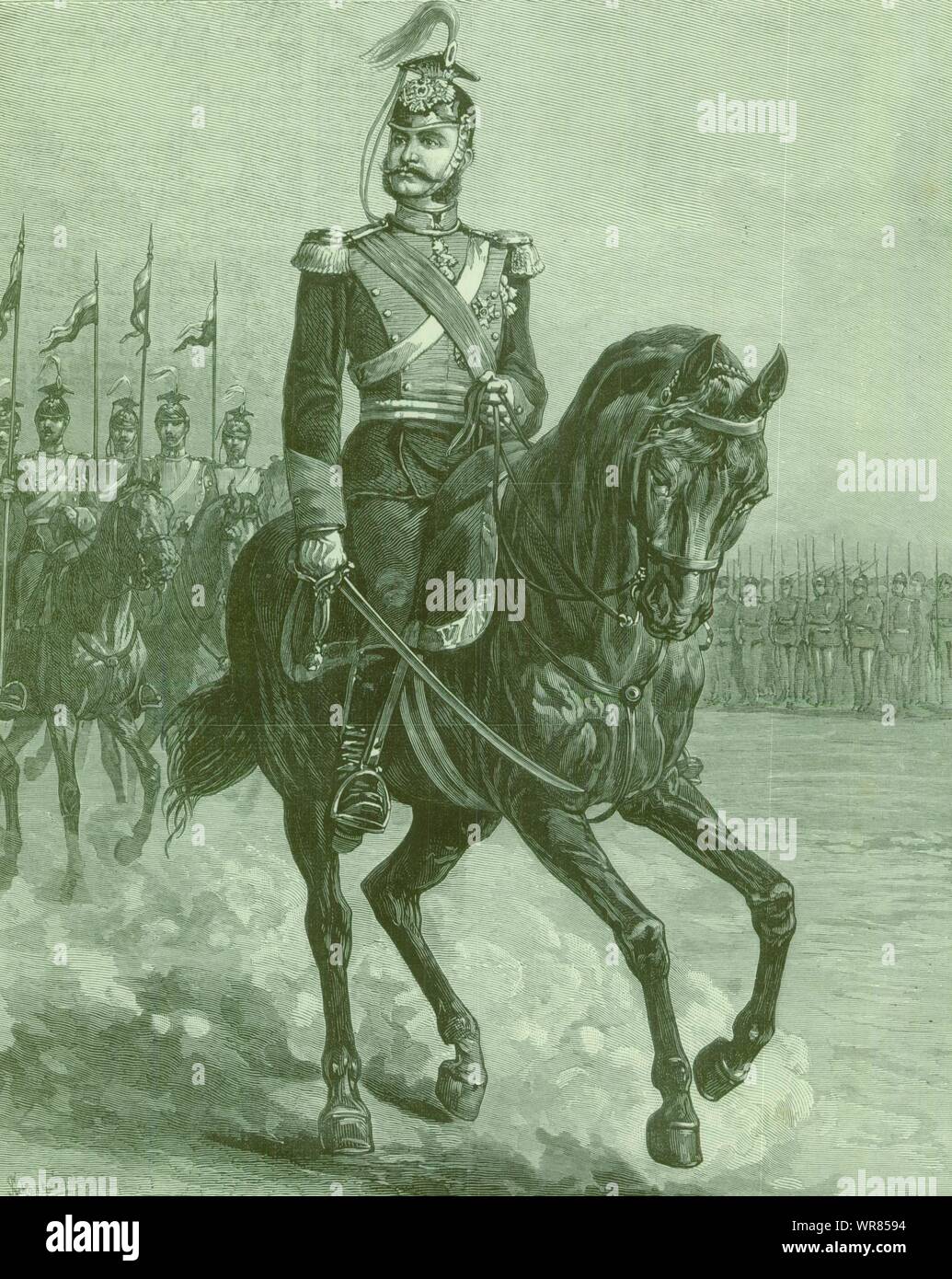 Alfonso XII, der König von Spanien. 15 Schleswig-Holstein Uhlanen uniform 1883 Stockfoto