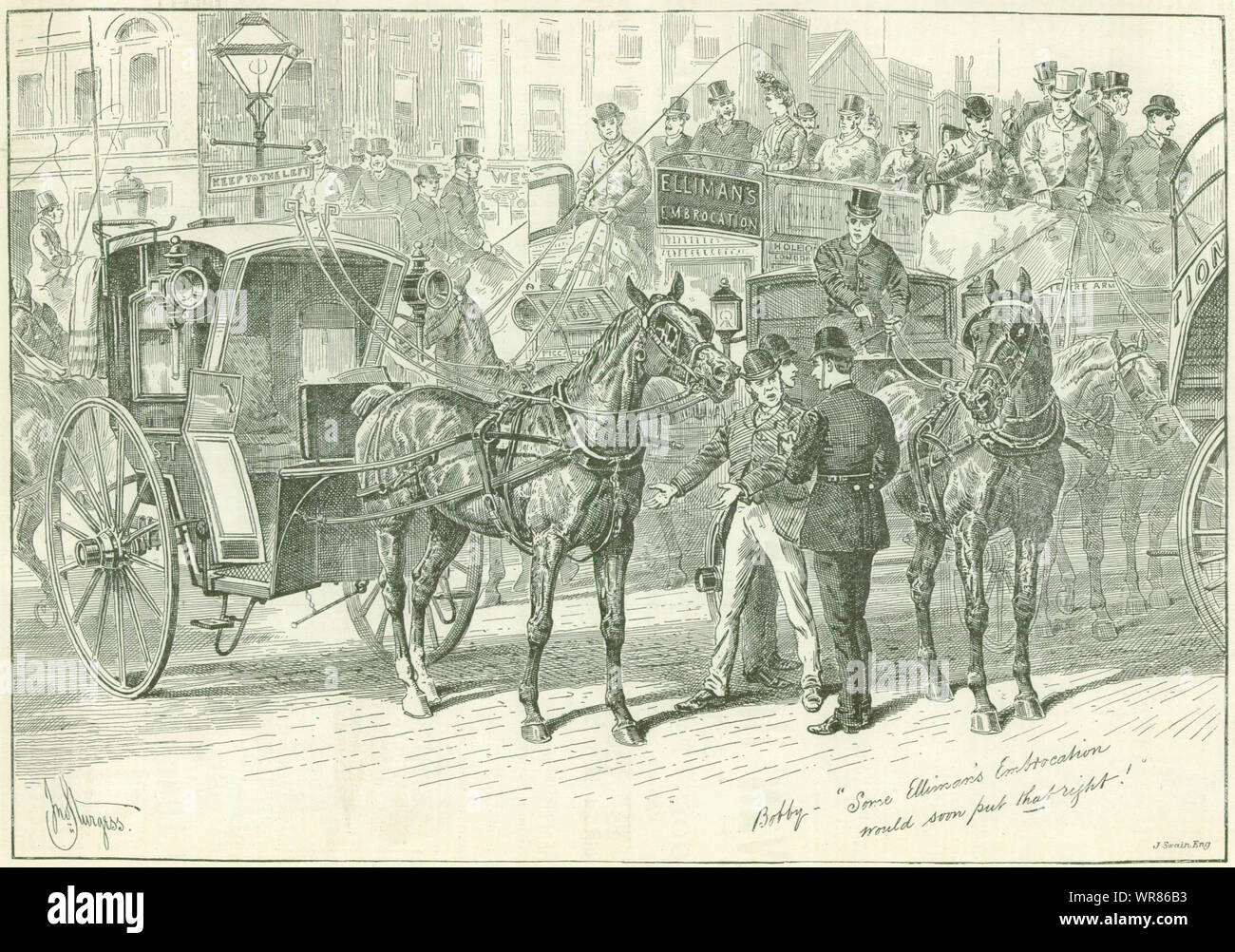 Anzeige. Einige Elliman Embrocation würde bald, rechts. Slough Pferd 1888 Stockfoto