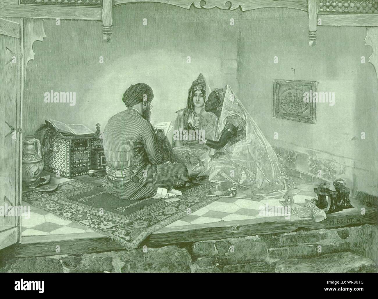 "Ein Schriftsteller von Tunis. ' - Nach F. M. Bredt. Tunesien 1891 ILN volle Seite Stockfoto