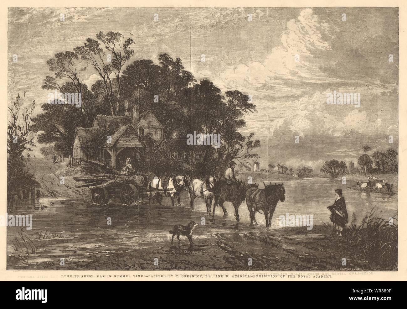 Der nächste Weg im Sommer - Zeit - von T. Creswick&R. Ansdell. Bildende Kunst 1855 Stockfoto