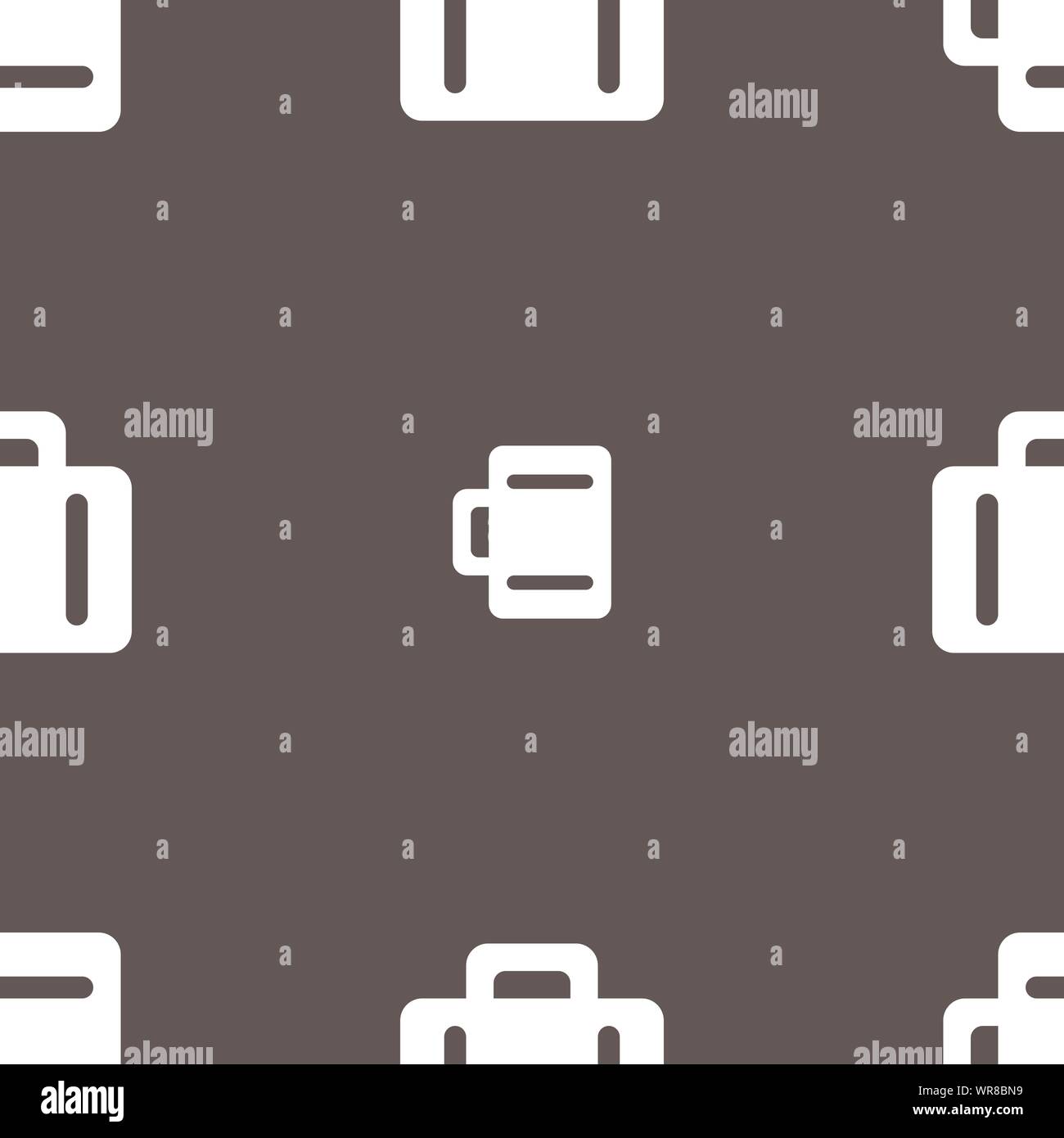 Koffer-Symbol Zeichen. Nahtlose Muster auf einem grauen Hintergrund. Vektor Stock Vektor