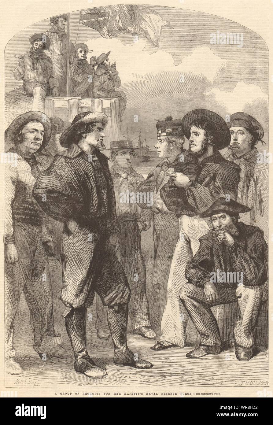 Rekruten für Her Majesty's Naval Reserve Force. Royal Navy. Militaria 1860 Stockfoto